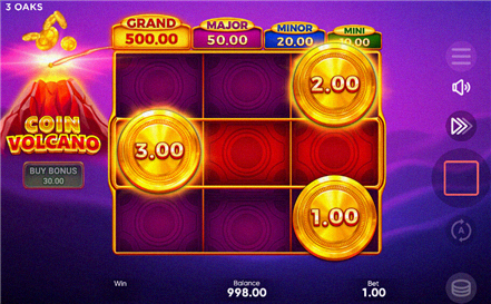 Coin Volcano Bonus Game Screenshot