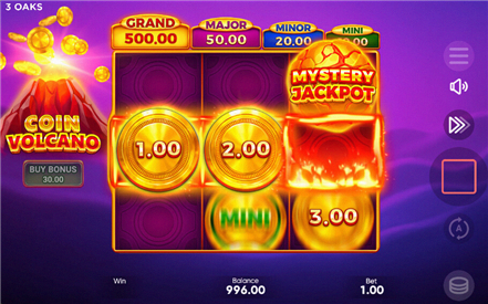Coin Volcano Gewinnbildschirm